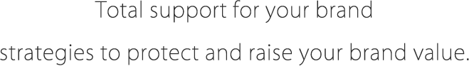 Total support for your brand strategies to protect and raise your brand value.